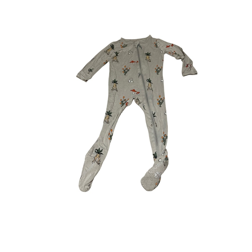Kyte BABY Zippered Footie Herbology Bamboo Pajamas 12-18 Months Mushroom I08